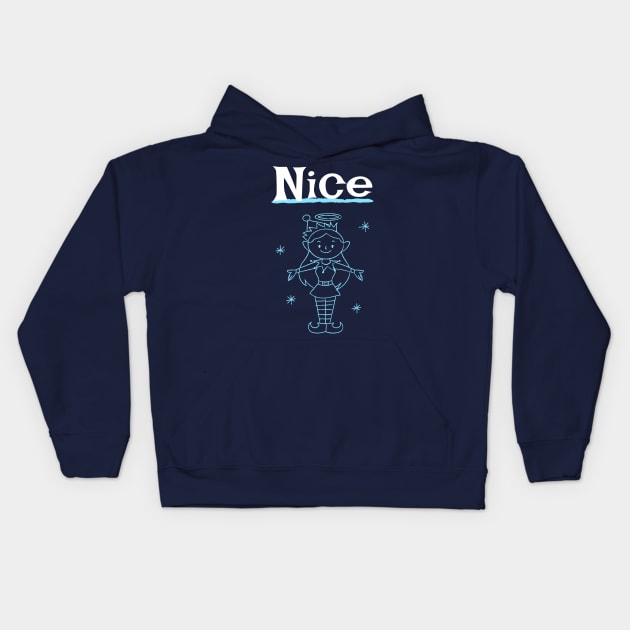 Christmas Nice Elf Couple shirt Kids Hoodie by Space Cadet Tees